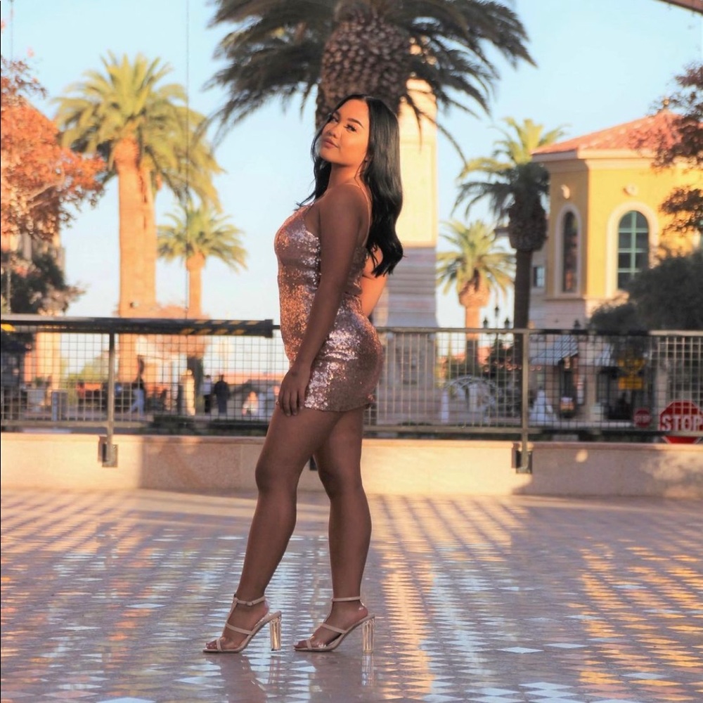 Rose Gold Mini Dress